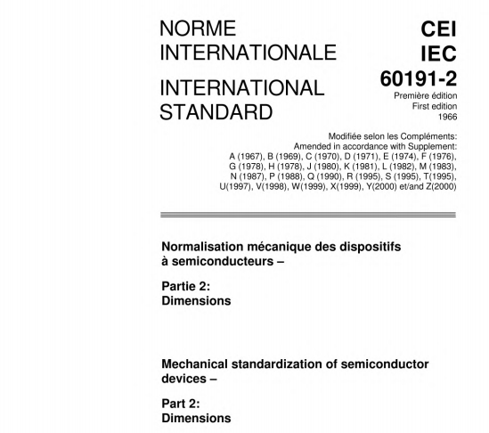 IEC 60191-2:1966 pdf download - Mechanical standardization of semiconductor devices Part 2: Dimensions