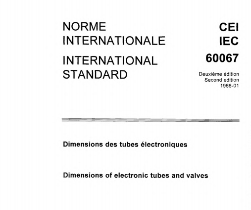 IEC 60067:1966 pdf download - Dimensions of electronic tubes and valves