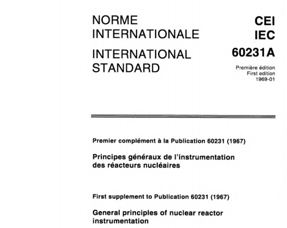 IEC 60231A:1969 pdf download - Supplement A - General principles of nuclear reactor instrumentation