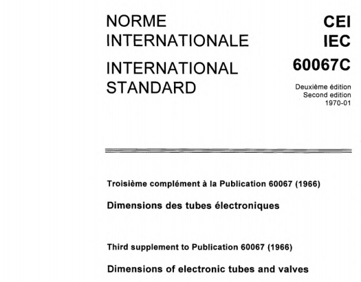 IEC 60067C:1970 pdf download - Third supplement - Dimensions of electronic tubes and valves